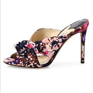 Jimmy Choo Keely 100 Camo Flower Print Satin Mule